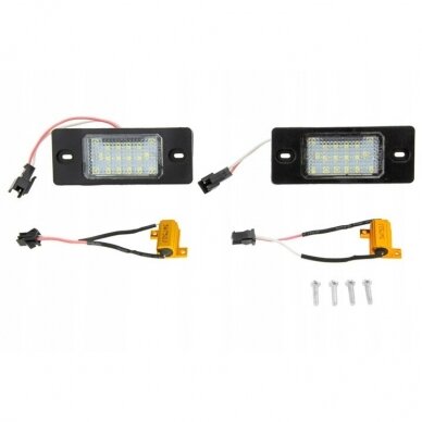 LED numerių apšvietimas VW  Bora, Golf Mk4, Passat B5, Tiguan, Touareg 2002-