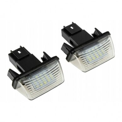 LED numerių apšvietimas Citroen C3 Picasso, C4 Picasso, Berlingo, Peugeot 206, 306, 307, 406, 407 2004-