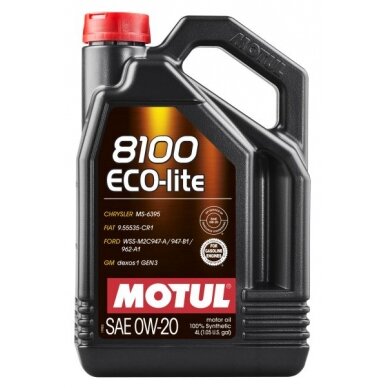 Variklio alyva Motul 8100 ECO-LITE 0W20, 4L