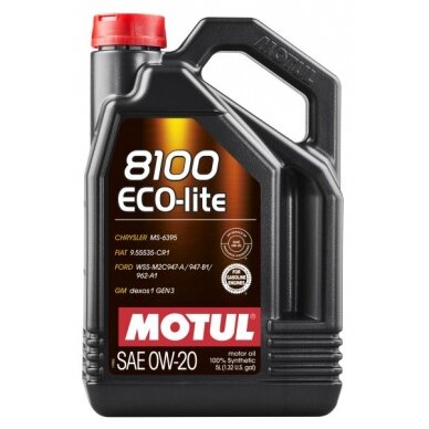 Variklio alyva Motul 8100 ECO-LITE 0W20, 5L