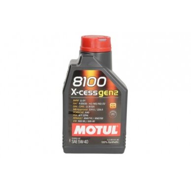 Variklio alyva Motul 8100 X-CESS GEN2 5W40, 1L