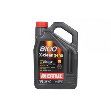 Variklio alyva Motul 8100 X-CLEAN GEN2 5W40, 5L