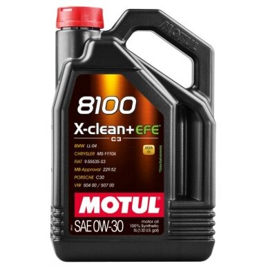 Variklio alyva Motul 8100 XCLEAN+ EFE 0W30, 5L